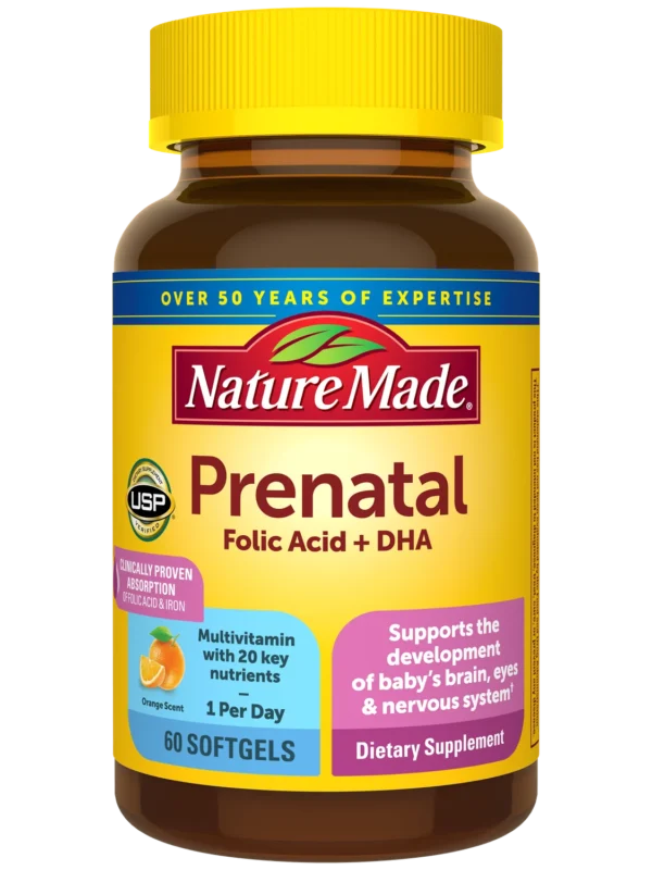 NATURE MADE PRENATAL FOLIC ACID+DHA  60softgels.