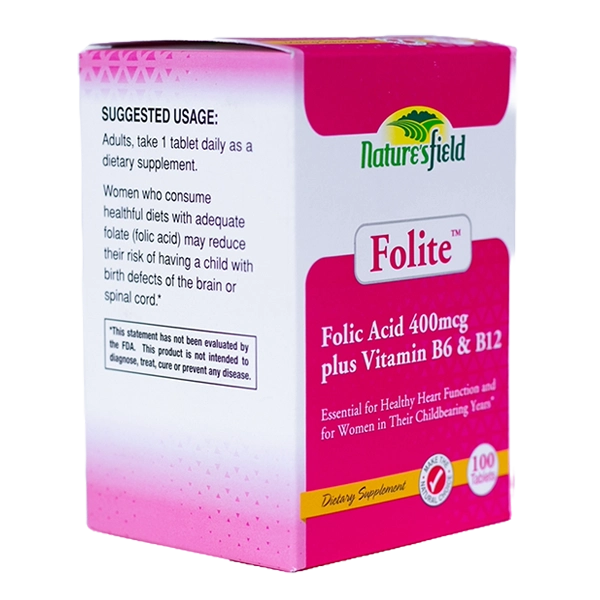 NATURE'S FIELD FOLITE 400mg  100tablets.