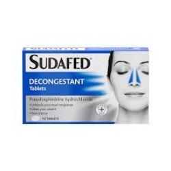 SUDAFED DECONGESTANT TABLETS.