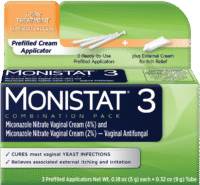 MONISTAT MONISTAT 3 COMBINATION PACK3 PREFILLED APPLICATION 15G