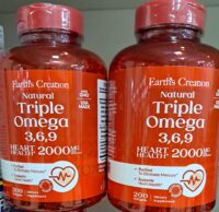 Earths creation triple om,ega 3,6,9 2000mg 200 sofgels