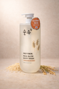 PRETTYSKIN RICE GLOW BODY WASH1000ml