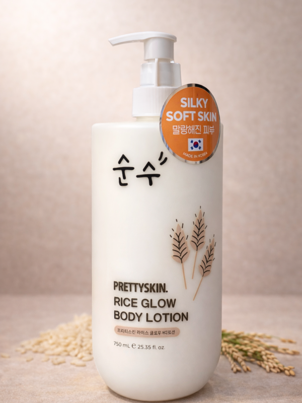 Prettyskin rice glow body lotion 750ml