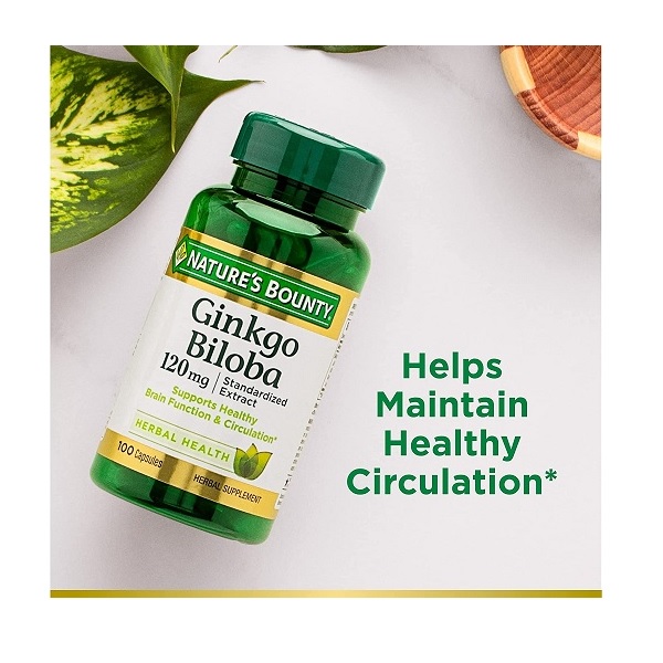 NATURES BOUNTY GINKGO BILOBA 120mg 100 CAPSULES